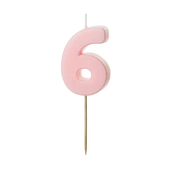 Basic pastel pink number candles