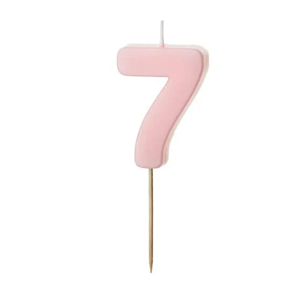 Basic pastel pink number candles