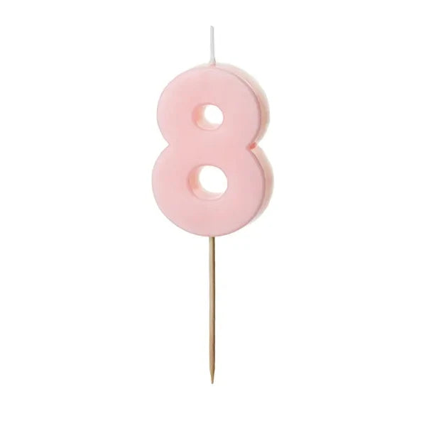 Basic pastel pink number candles