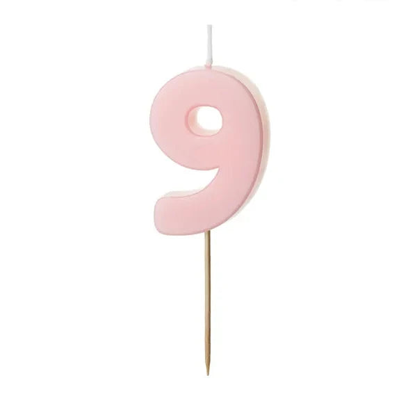 Basic pastel pink number candles