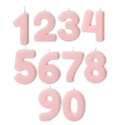 Basic pastel pink number candles