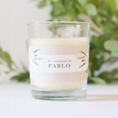 Personalized olive tree candle
