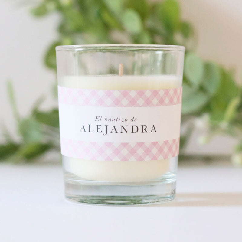 Personalized Vichy Pink Candle