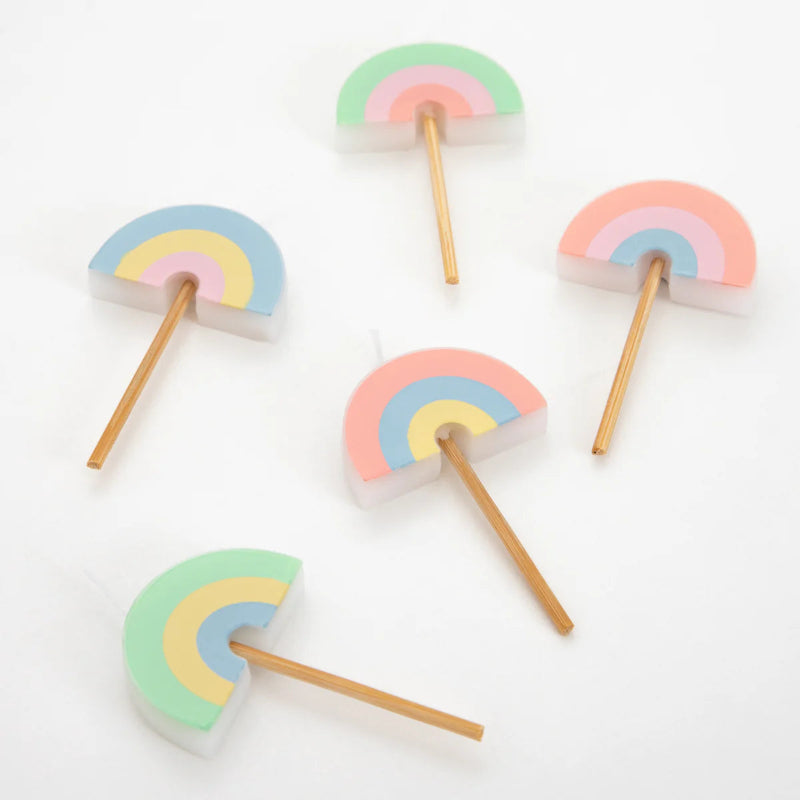 Velas arcoiris pastel