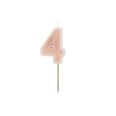 Dusty rose number candles with basic border