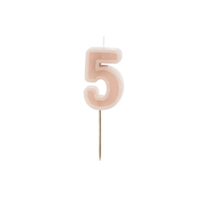 Dusty rose number candles with basic border