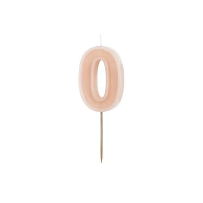 Dusty rose number candles with basic border