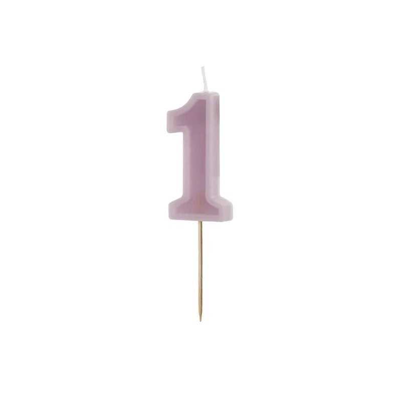 Violet number candles with basic border