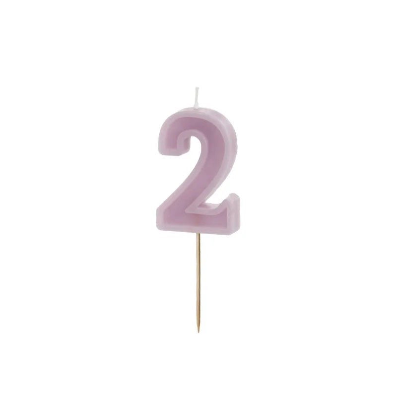 Violet number candles with basic border