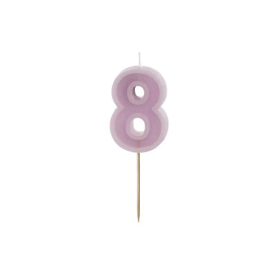 Violet number candles with basic border