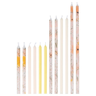 Long floral print candles