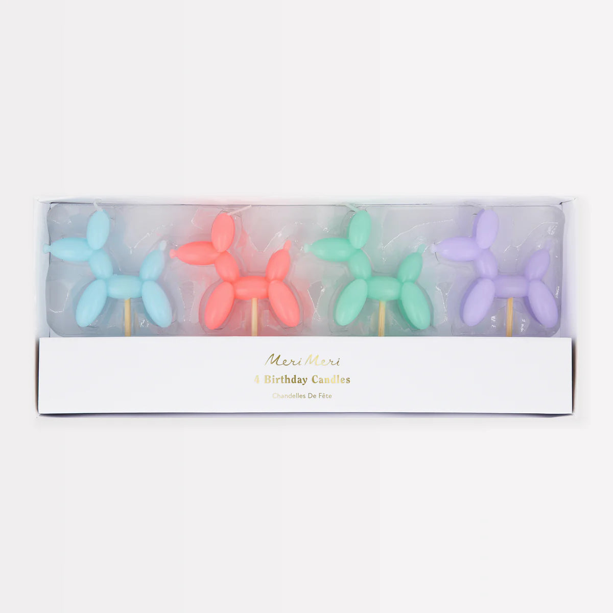 Velas perritos de globos pastel