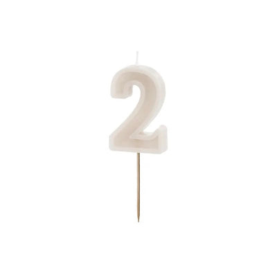 Stone number candles with basic border