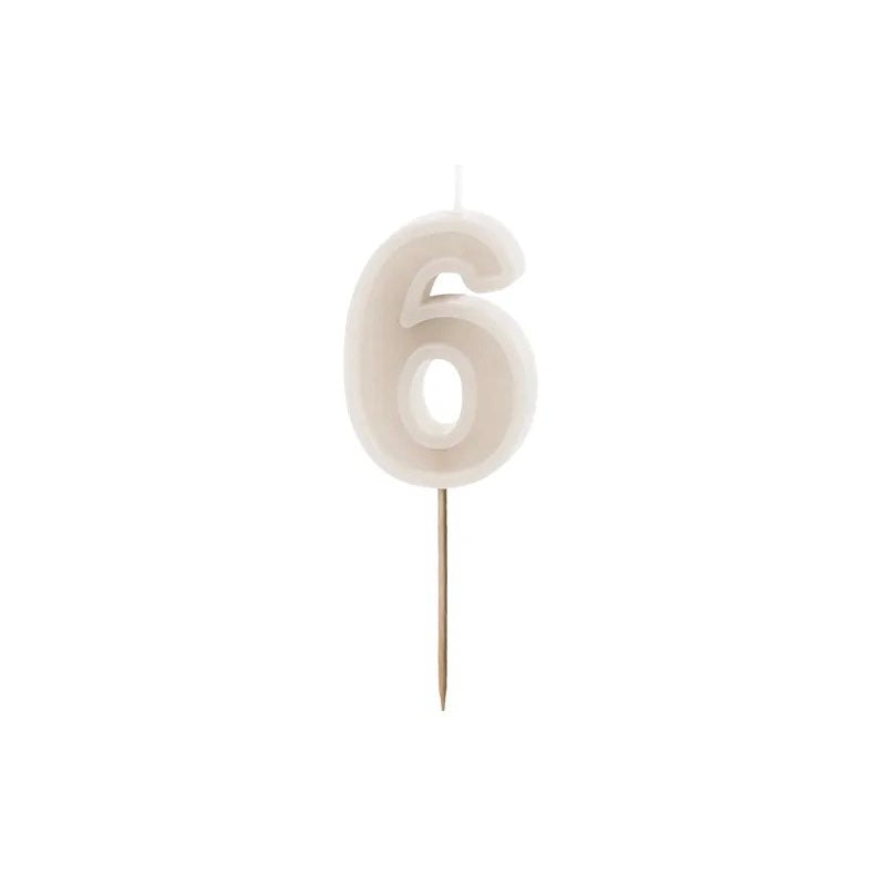 Stone number candles with basic border