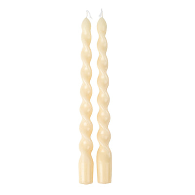 Ivory twisted candle set / 2 pcs.