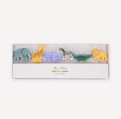 Mix safari animal candles / 6 pcs.