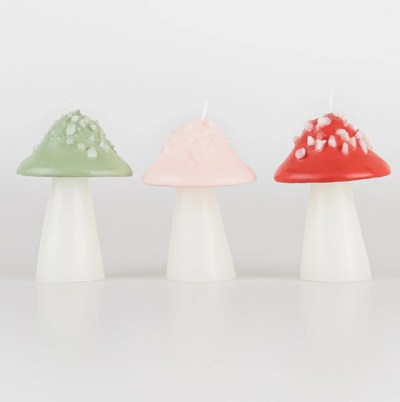 Pastel mushroom candle set / 3 pc.