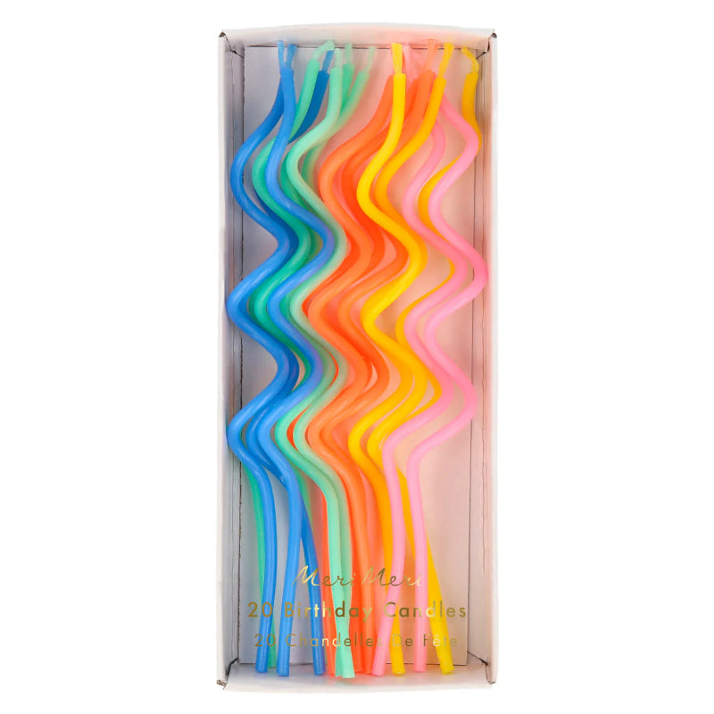 Velas largas mix multicolor Swirly / 20 ud.