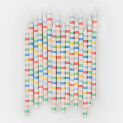 Stripes long candles / 16 units.