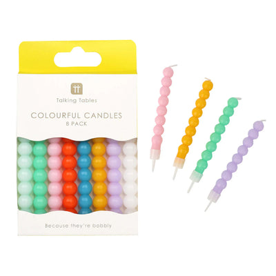 Multicolor Bobble mix candles / 8 pcs.