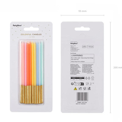 Long basic silver candles / 12 u.