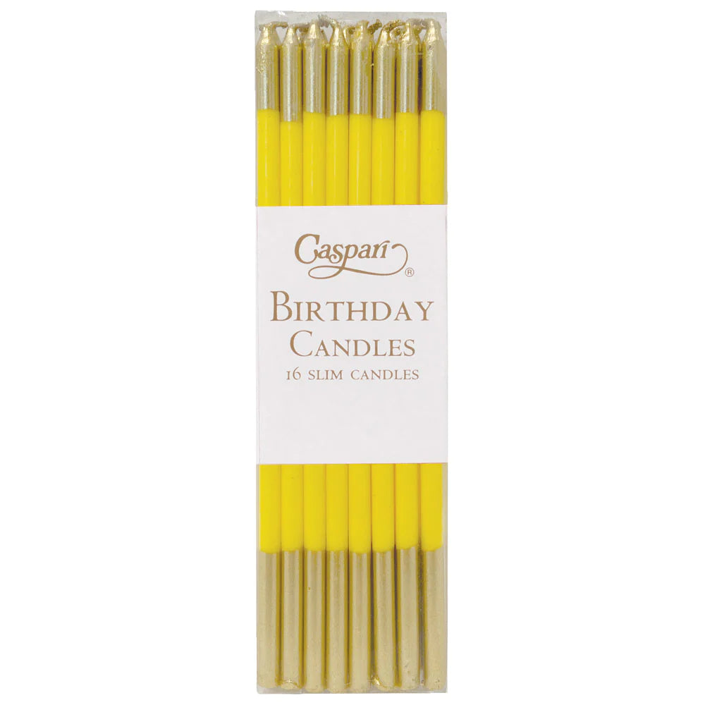 Two-tone yellow long candles / 16 u.