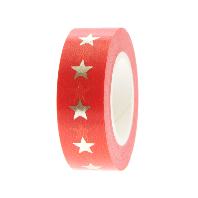 Washitape Vermelho com estrelas/ 10 m.