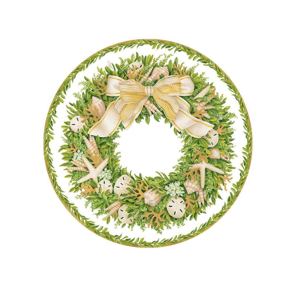 Christmas wreath plate green / 8 pcs.