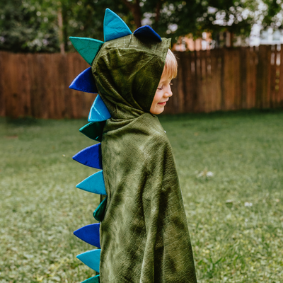 Green and blue dragon cape costume