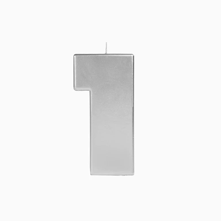 Giant silver number candle