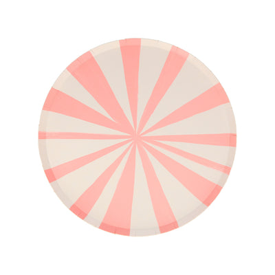 Pink stripe plates / 8 pcs.
