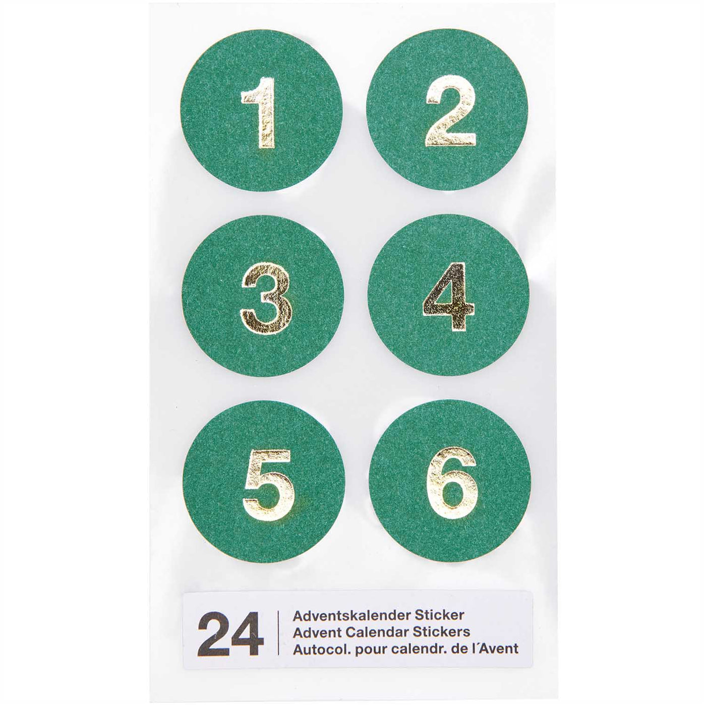 Pegatinas números calendario adviento verde