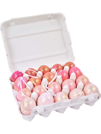 Caja mix huevos glitter colgantes / 20 ud.