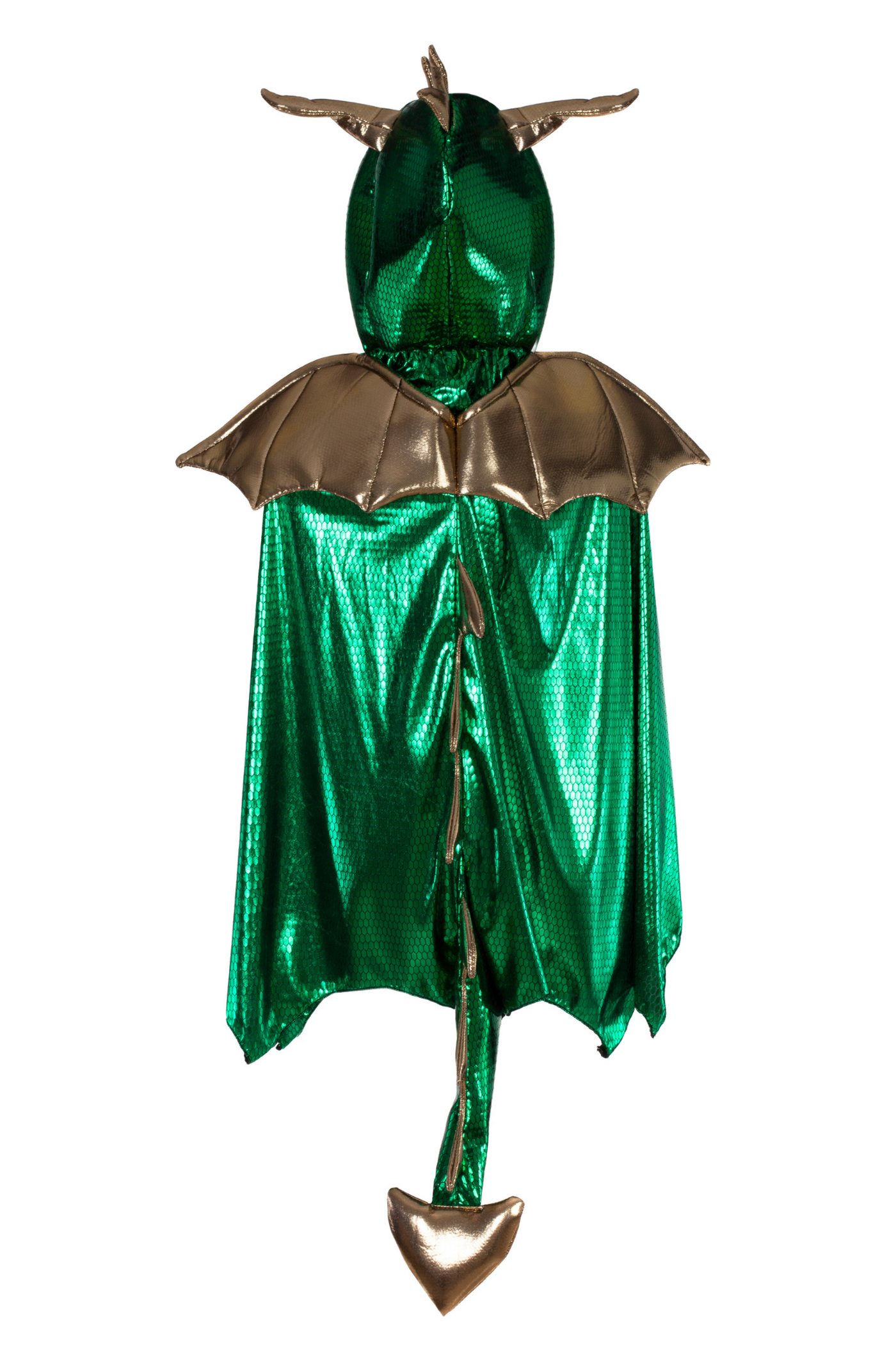 Costume bright green dragon cape with wings