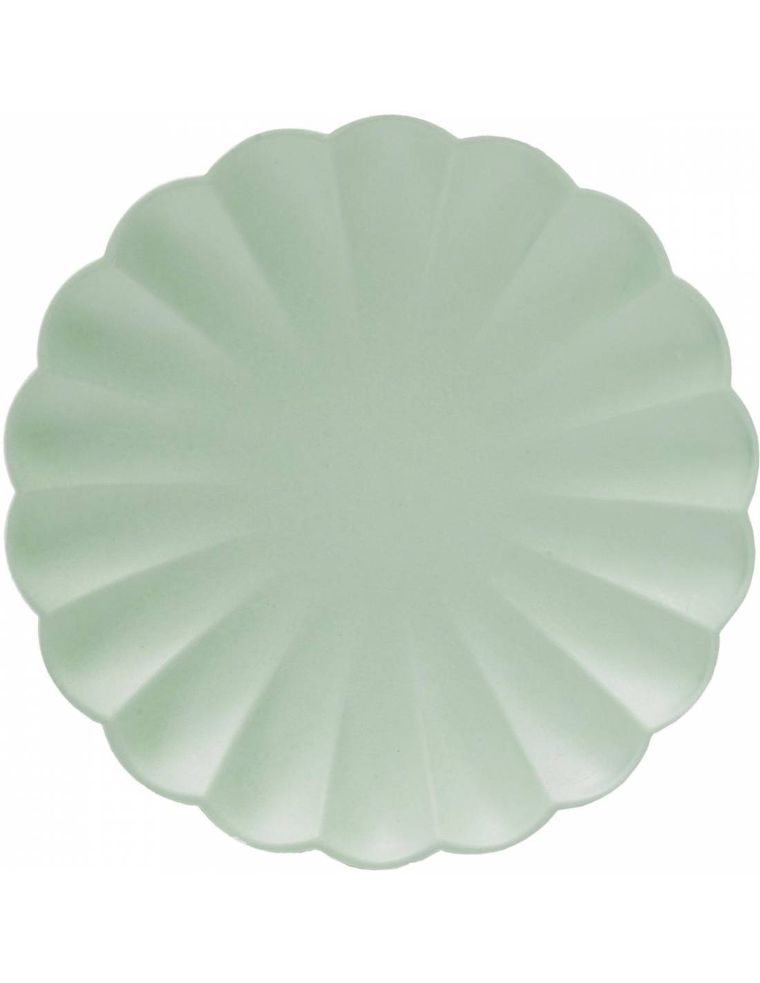 Mint basic eco compostable scalloped plate / 8 units.