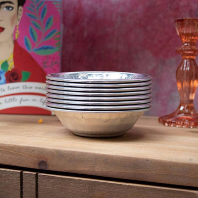 Indian Summer silver metallic bowl
