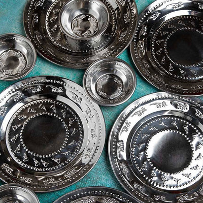 Indian Summer silver metallic bowl