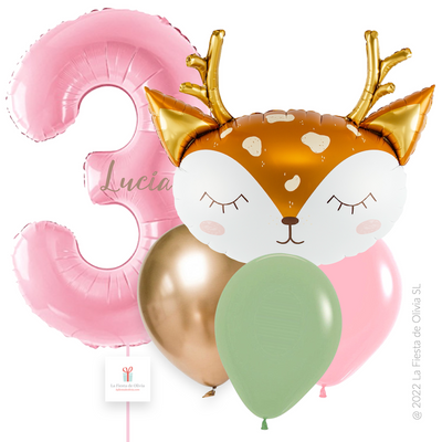 DEER balloon bouquet inflated with helium