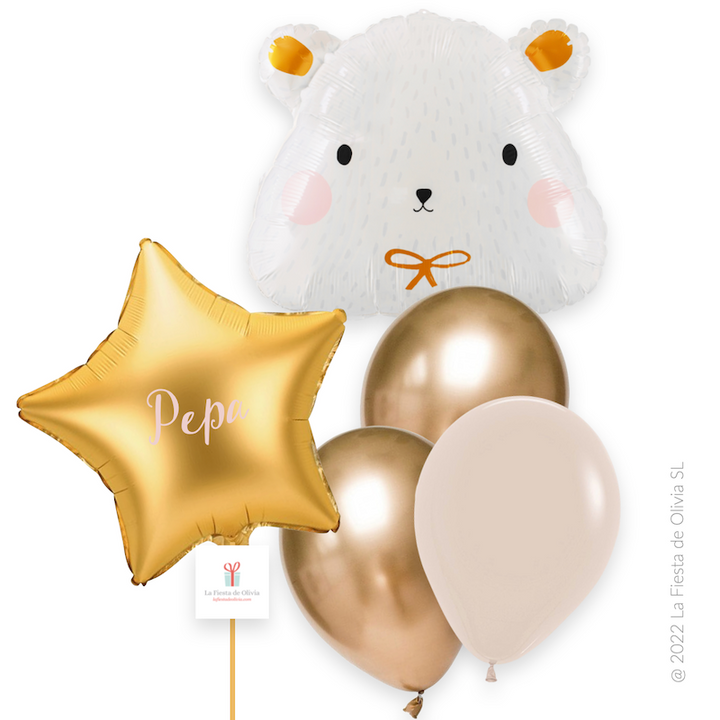 Bouquet globos OSITO hinchados con helio – La Fiesta de Olivia