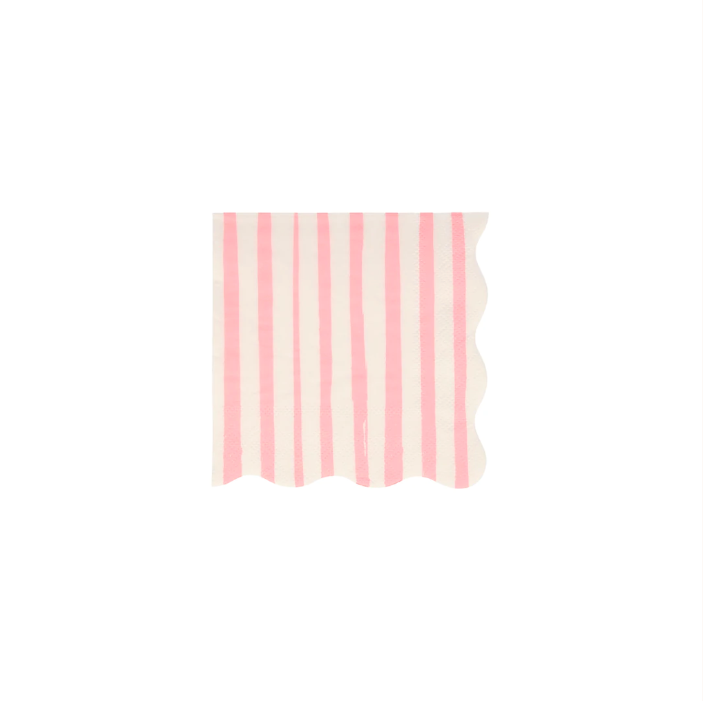 Servilleta rosa striped / 16 uds.