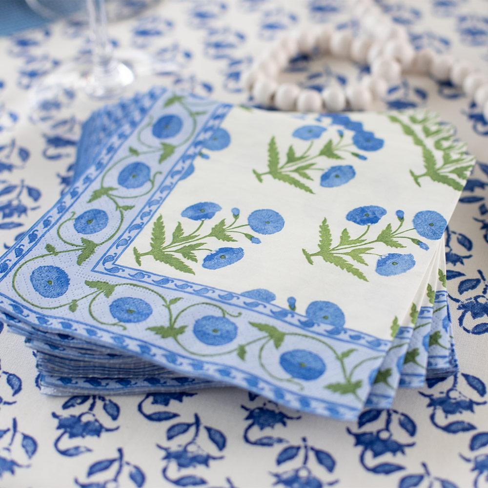 Indian Poppy blue napkins / 20 pcs.