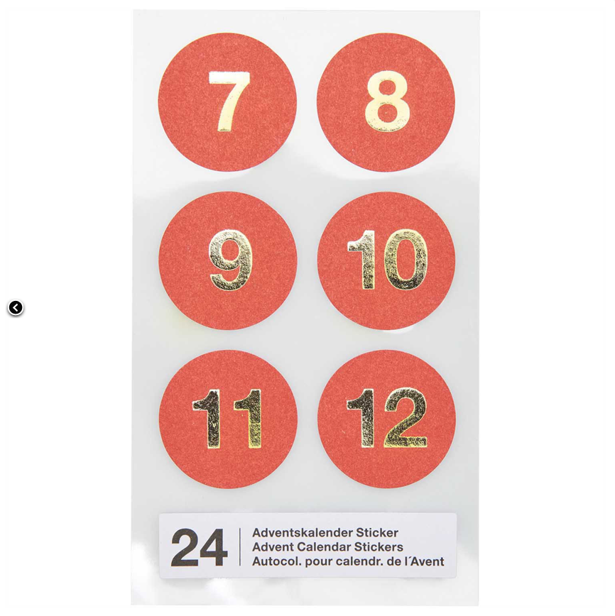 Pegatinas números calendario adviento rojo – La Fiesta de Olivia