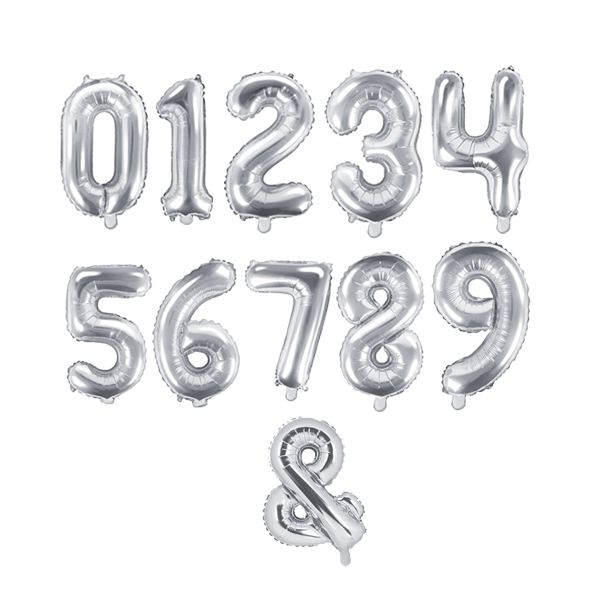 Balão Foil S de número prata