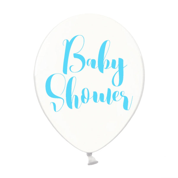 Globo transparente Baby Shower celeste / 2 uds.