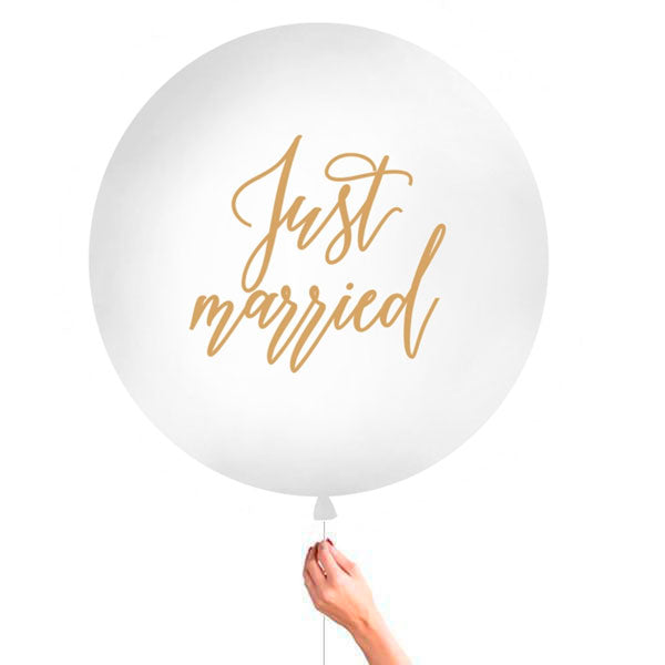 Gold Latex Balloon XL Just Married