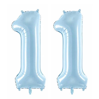 Números de balões azuis insuflados com hélio XL <br>(apenas Barcelona e Madrid)