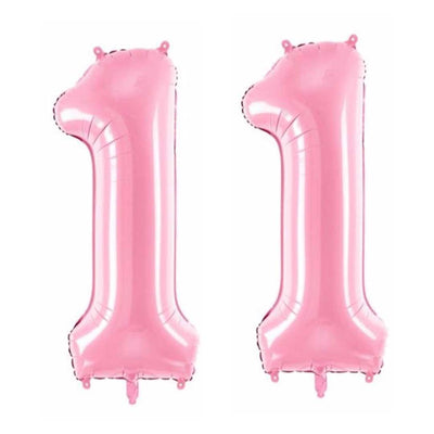 Globos números rosa hinchados con helio XL