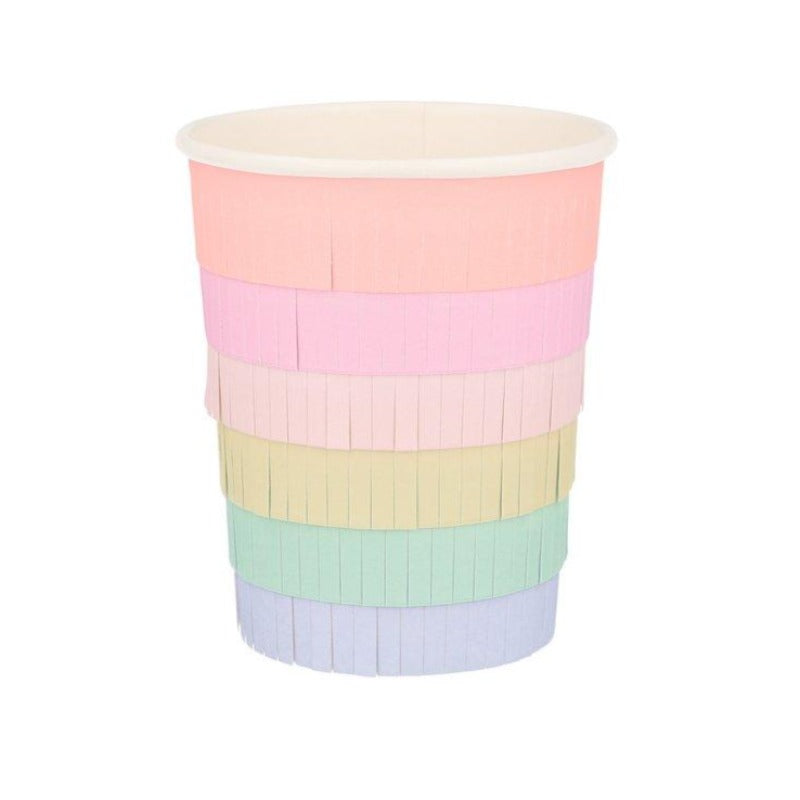 Pastel colored fringed cup / 8 pcs.