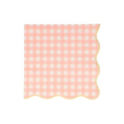 Gingham lunch napkin in pastel colors / 20 units.