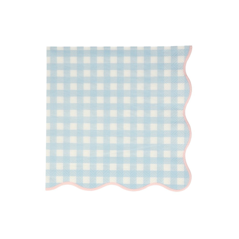 Gingham lunch napkin in pastel colors / 20 units.